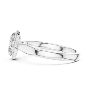 Anillo de Compromiso con Diamante Cultivado en Laboratorio, Corte Ovalado, Halo, 0.80 CT, Chapado en Rodio, Plata 925, Blanco, D.E. Color - Product Image 2