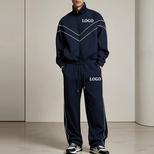 Custom Logo Men's Sports Tracksuit Elastic Sweatsuits Jogging Suits Casual Fitness <b>Sweat</b> <b>Sets</b> - Product Image 1