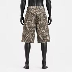 Summer Casual Vintage Distressed Baggy Camo Cargo <b>Shorts</b> <b>for</b> <b>Men</b> Custom <b>Camouflage</b> 100% Cotton Solid Pattern Streetwear Style - Product Image 2