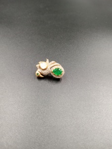 Broche de luxe Amaira Jewels en argent 925, motif paon, sertie de jade, design nœud papillon, unisexe, 5,6g - Product Image 4