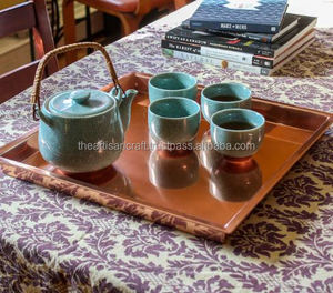 Stylish Copper <b>Tea</b> <b>Tray</b> for Home Decor Durable for <b>Tea</b> Time Decorative Copper <b>Tea</b> <b>Tray</b> Handmade - Product Image 3