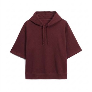 Sudadera con Capucha Oversize para Hombre, Manga Corta, Verde Sólido, con Cordón Ajustable, Estilo Casual - Product Image 4