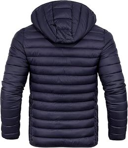 Men's Lightweight <b>Packable</b> Puffer <b>Jacket</b> with Hood Suitable for Travel Hiking Camping and Everyday Casual Wear - Product Image 3