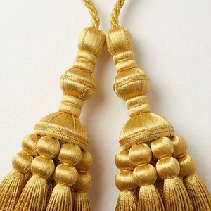 Borlas de encaje de alambre dorado para adornos de prendas y bolsos - Color personalizado, duradero, cosido a mano - Product Image 6