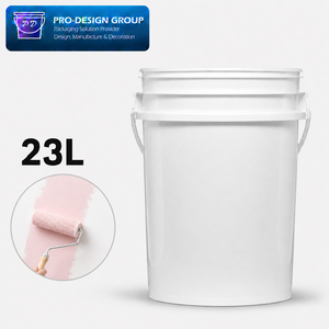 23L Heavy Duty Plastic Paint <b>Bucket</b> <b>with</b> Handle and Flat <b>Lid</b> for Industrial Paintings, Leakproof Storage Solution - Product Image 1