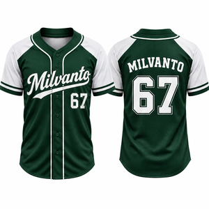 Maillots de baseball pour hommes en polyester 100% vert forêt, 180 GSM, de qualité supérieure, personnalisables par sublimation, avec numéro personnalisé, respirants, uniforme de baseball - Product Image 1
