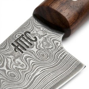 Couteau de chasse artisanal en acier Damas – Manche en bois de rose avec étui en cuir de qualité supérieure - Product Image 4