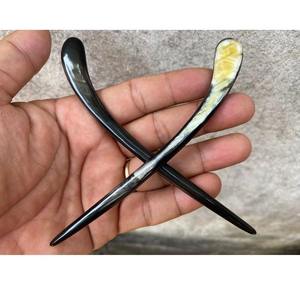 Épingle à cheveux en corne de buffle naturelle, faite à la main, vintage, pour femme, support de chignon, accessoire capillaire écologique - Product Image 1