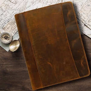 Portefeuille en cuir durable en gros, dossier en cuir facile à transporter avec fermeture à glissière pour porte-documents de voyage - Product Image 2