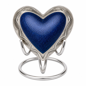 Antique Purple Brass Engraved Heart <b>Keepsake</b> Pet Cremation Urn with Stand European Style Eco-Friendly <b>Ashes</b> Memorial - Product Image 1