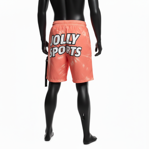 Pantalones Cortos Deportivos para Hombre, 130 GSM, Poliéster, Cortavientos, Color Coral Peach, Paneles con Gráficos, Transferencia Térmica, Logotipo Personalizado - Product Image 5