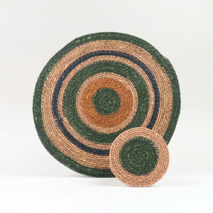 Natural Fiber Braided <b>Round</b> <b>Placemats</b> Handmade Table Decor Bohemian Braided <b>Round</b> <b>Placemat</b> Set Handmade Home Decor Farmhouse - Product Image 3