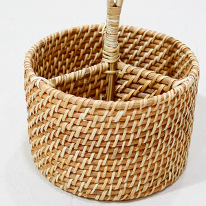 Natural Rattan Eco-Friendly Multifunction <b>Basket</b> with <b>Handle</b> for Home Decor Storage and Wine Storage - Product Image 5