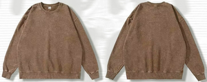 Sweat-shirt oversize professionnel pour femme, col rond, manches longues, délavé à l'acide, style vintage décontracté, avec badge personnalisé sur le devant - Product Image 4