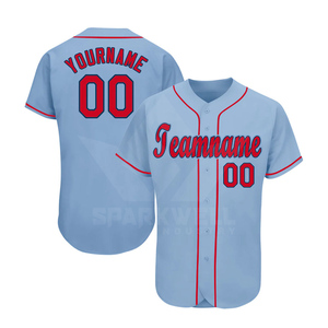 Maillot de baseball unisexe bleu marine à manches courtes, col en V, boutons sur le devant, évacuation de l'humidité, 100 % polyester, coupe classique, personnalisable pour les équipes sportives - Product Image 3