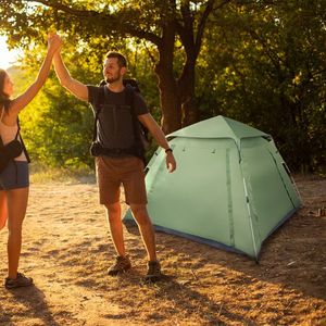 Tenda Familiare Verde per Quattro Persone 240*240*150cm, Tenda Rapida da Campeggio - Product Image 5