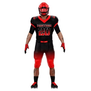 Ensemble Maillot et Short de Football Américain Personnalisé Imprimé par Sublimation – Nom d'Équipe, Manches Courtes, 100% Polyester, Séchage Rapide - Product Image 3