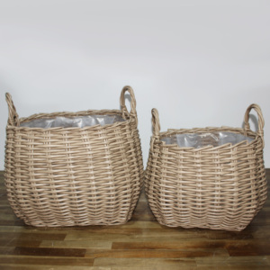 Wholesale Eco-Friendly <b>Plastic</b> Rattan Modern Design Custom Shape <b>Laundry</b> Storage <b>Baskets</b> Set for Clothing - Product Image 1