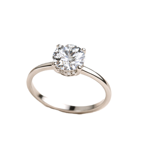 Bague de fiançailles élégante en argent sterling 925 et or 10K 14K avec diamant de laboratoire rond de 2 carats, sertie à griffes, vente en gros - Product Image 1