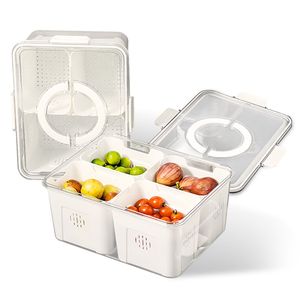 Set di 2 Contenitori Ermetici per Frutta a 4 Scomparti, 8 Organizzatori Rimovibili per Alimenti e Verdure - Product Image 2