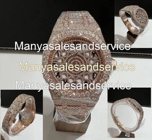 Montres pour hommes en acier inoxydable avec diamants Moissanite couleur VVS1, boîtier de 40 mm, cadran en verre saphir, mouvement automatique, étanches 10 bars - Product Image 1