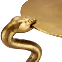 Table basse moderne en laiton au design serpent, plateau en bois fait main, hauteur réglable, rangement, portable, forme personnalisée, mobilier de salon