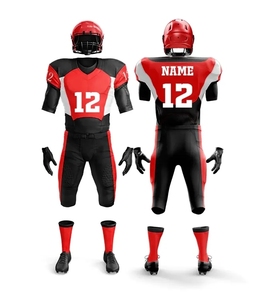 Uniformes de football américain personnalisables Blanc Rouge 15 Imprimés par transfert thermique Anti-humidité Séchage rapide Coupe régulière Homme Avant - Product Image 2