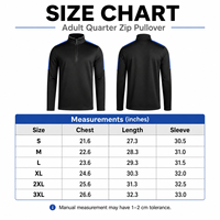 Kaos Latihan Lengan Panjang Kerah V Custom Quarter-Zip, Panel Bahu Biru, Cepat Kering, Menyerap Keringat, untuk Tim