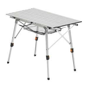 Tavolo da Campeggio Pieghevole in Alluminio Leggero, Tavolini Portatili con Altezza Regolabile e Strato Superiore in Rete per Uso in Spiaggia - Product Image 6