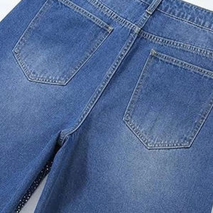 Nouveauté, shorts en jean pour homme OEM, design unique, style streetwear, pantalon de haute qualité, short en jean pour homme avec strass - Product Image 4