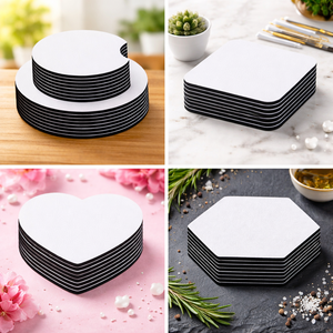 Custom Logo 5mm Rubber <b>Coaster</b> Blank Eco-Friendly Sublimation – <b>White</b> Car Cup Holder <b>Coaster</b> Classic Round Design - Product Image 2