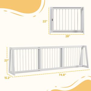 Supporti Antiscivolo in Legno Bianco per Recinzione per Animali Domestici da 28-75 Pollici, per Interni, Scale, Porte e Gabbie per Animali Domestici, Ideali per Soggiorno - Product Image 3