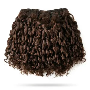 100% Remy Weft <b>Curly</b> Hair Highlighted Full Lace <b>Wig</b> Long <b>Brown</b> Natural <b>curly</b> Texture Human Weft Customizable Size - Product Image 4