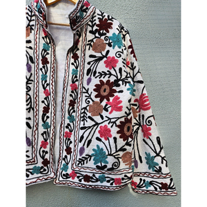 เสื้อแจ็คเก็ตผ้าฝ้าย 100% ผ้า TNT ปักลายดอกซูซานี พร้อมซับในผ้าฝ้าย เสื้อแจ็คเก็ตสำหรับงานปาร์ตี้สำหรับผู้หญิง ของขวัญสำหรับเธอ - Product Image 3