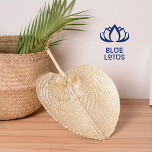 [DISPONIBLE] Éventail en bambou tressé peint à la main BLUE LOTUS Lucy (lot) |   Ventilateur de poche, objet de collection, décoration d'intérieur, cadeaux de mariage - Product Image 5
