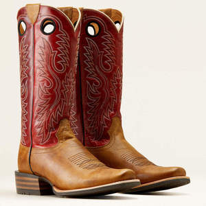 Wholesale High Tube Embroidery Men Leather Shoes Desert Wide Toe Western Cowboy <b>Boots</b> for Men - Product Image 5