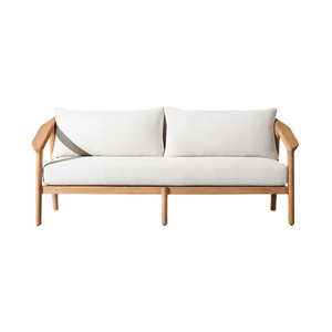 Modern Minimalist <b>Outdoor</b> <b>Sofa</b> Solid Teak Frame Waterproof Cushion Contemporary Patio Lounge Couch Luxury Garden Furniture - Product Image 2