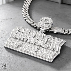 Collier avec pendentif personnalisé en argent sterling 925 plaqué or rose, serti de moissanite, style hip-hop, pour hommes et femmes - Product Image 6