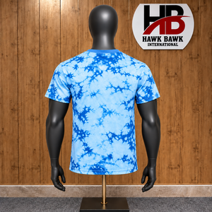 <b>Men</b> Casual Tee Crew Neck Tie Dye T-Shirt Custom Color Short Sleeve Relaxed Fit Regular Fit <b>Blue</b> Patterned Crew Neck Tee - Product Image 2
