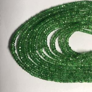 3mm 4mm Natural Green Garnet Stone Faceted Rondelle Gemstones Beads Strands <b>Strings</b> for Jewelry Making Necklace <b>Bracelet</b> Online - Product Image 3