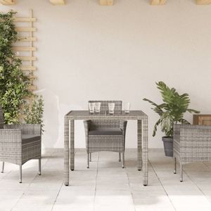 35.4 grigio "x 35.4" x 29.5 "in Poly Rattan con piano in vetro - Product Image 3