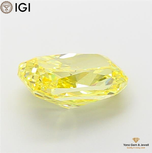 Diamant de laboratoire CVD de qualité supérieure, taille coussin, 4,00 carats, certifié IGI, couleur jaune vif fantaisie, clarté VS2, pour bijoux uniques - Product Image 5