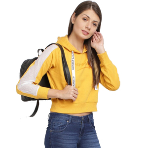 Sweat-shirt à capuche court pour femme, coupe oversize, avec logo personnalisé, vêtements de sport, fabricant de vêtements à marque privée - Product Image 3