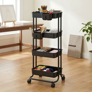 El Mejor Organizador de estantes OEM, fabricante de Taiwán, almacenamiento en el hogar, hogar, MIT DIY, carro de herramientas de utilidad rodante de 4 niveles - Product Image 1