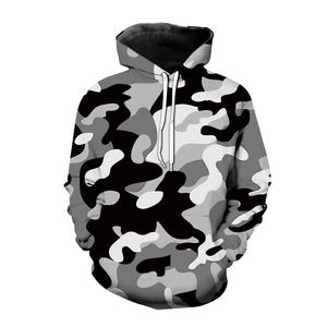 Sudadera con Capucha Extra Grande con Estampado de Camuflaje, Unisex, Corte Regular, Informal, de Poliéster Tejido, para Invierno - Product Image 4