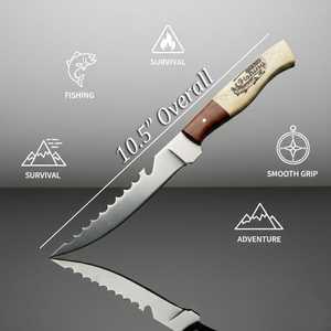 Custom Hand-Forged Stainless Steel 3. PCS Fillet <b>Knife</b> <b>Set</b> | Custom Bone Handle Hunting <b>Knife</b> with Brass Pins & Leather Cover - Product Image 4