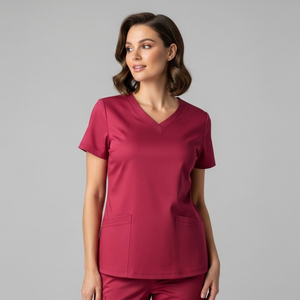Custom Hospital Nurse <b>Uniform</b> Set Woven Fabric Short Sleeve Medical <b>Scrubs</b> for Womens Staff Breathable Nurse <b>Uniform</b> - Product Image 4