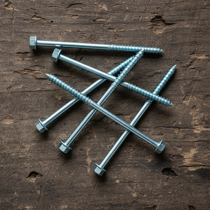 Usine de fabrication de fixations au Vietnam : Vis à bois en acier au carbone à tête hexagonale, filetage partiel, métriques et impériales - Product Image 1