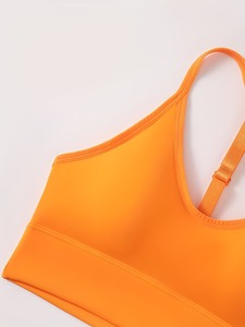 Women Sport <b>Crop</b> <b>Top</b> T Back Strap Yoga Bra Removable Pads Wirefree Running Athletic Vest Blanks Smooth Workout Bra Custom - Product Image 3