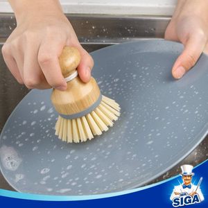 Confezione da 2 Spazzole in Bambù per Pulizia Lavello Cucina, Piatti, Pentole e Padelle - Spazzole Ecologiche - Product Image 5